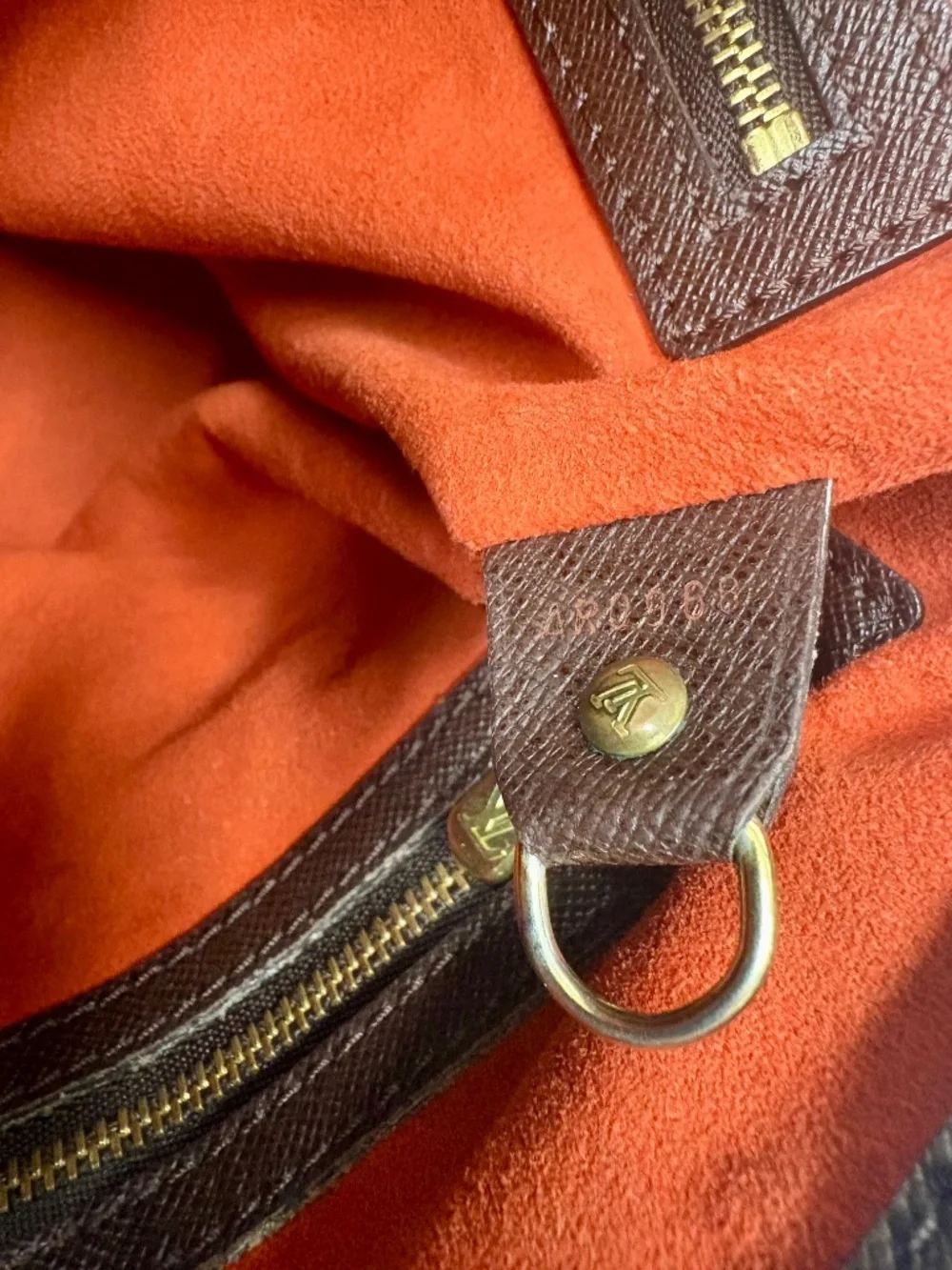 Louis Vuitton Bucket Bag PM Damier Ebene Red Lining